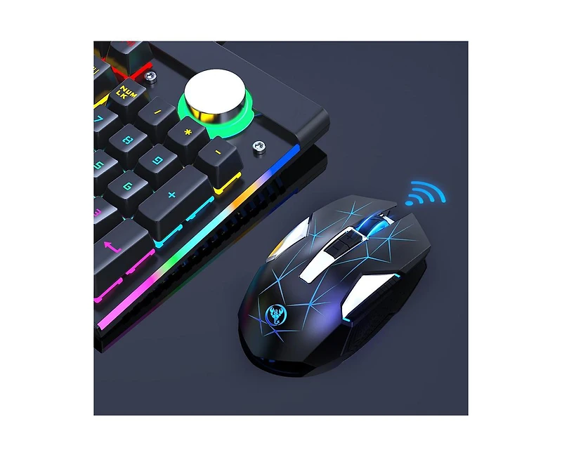 Risokeys 2.4G Wireless Rechargeable Gaming Mouse, 3 Adjustable Dpi (1000/1600/2400)