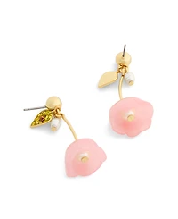 Coach Faux Stone Flower Drop Earrings