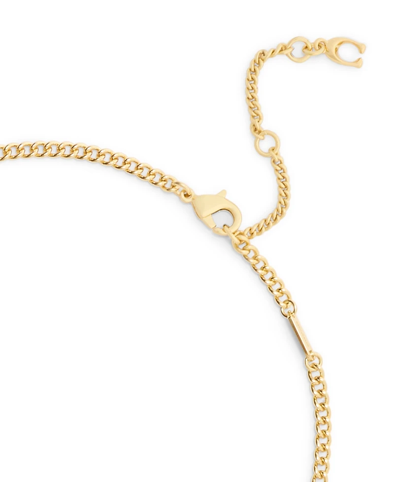 Coach Faux Stone Signature Ladybug Charm Pendant Necklace