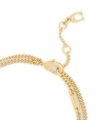 Coach Faux Stone Floral Statement Charm Bracelet