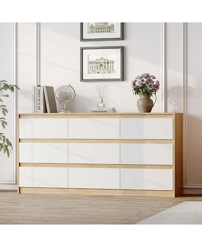 Homsee Rectangle Storage Cabinet, Sideboard, Dresser with 6 Drawers