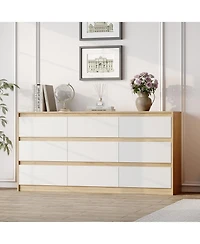Homsee Rectangle Storage Cabinet, Sideboard, Dresser with 6 Drawers