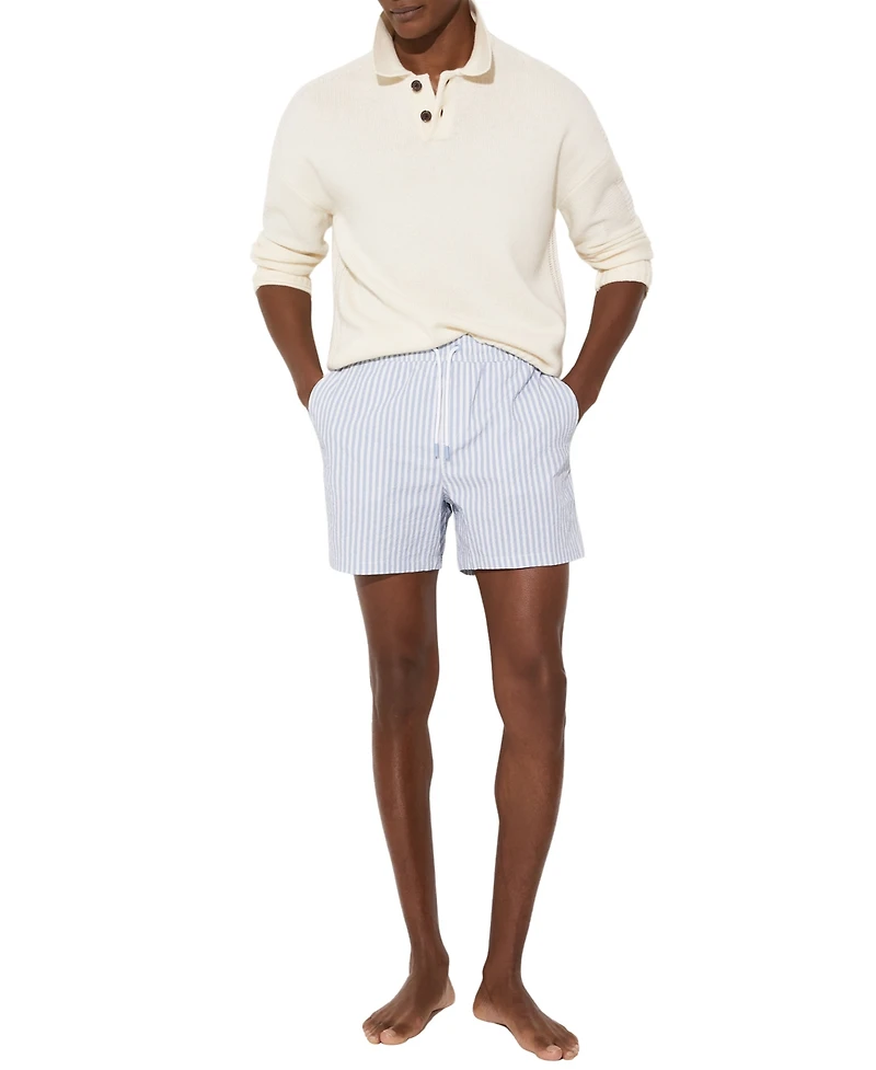 Reiss Men's Seersucker Stripe Swim Shorts