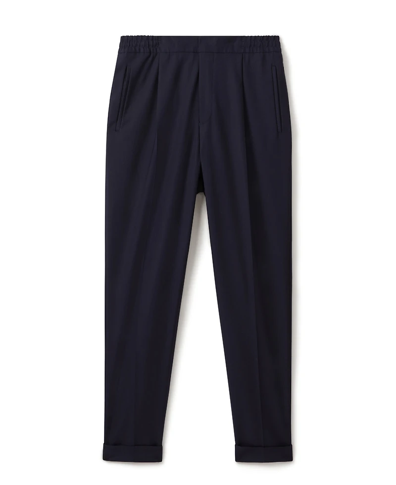 Reiss Men's Relaxed Drawstring Trousers with Turn-Ups