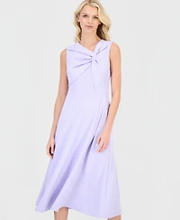 Anne Klein Women's Twist-Front A-Line Midi Dress