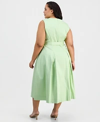 Anne Klein Plus Belted Midi Dress