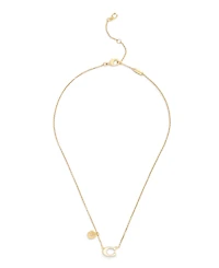 Coach Faux Stone Signature C Tea Rose Necklace