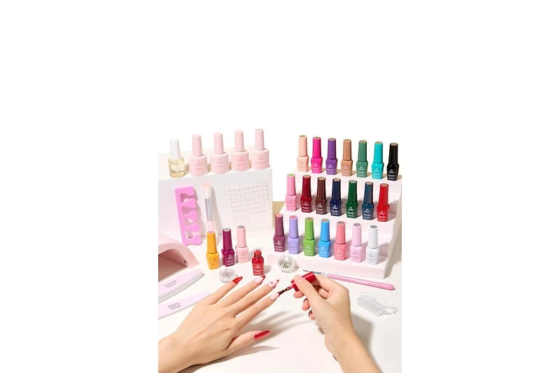 Beetles Gel Nail Polish Kit with Uv Light, 25 Colors (51 pcs)