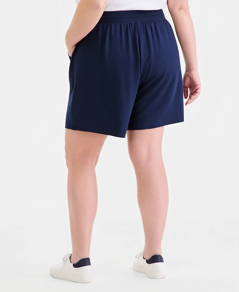 Style & Co Plus Raw-Hem Lux Soft French Terry Shorts, Macy's Exclusive