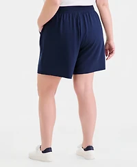 Style & Co Plus Raw-Hem Lux Soft French Terry Shorts, Macy's Exclusive