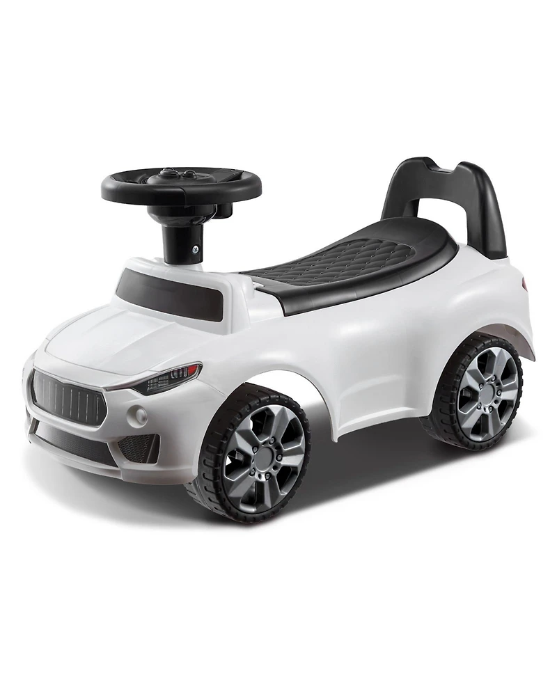 Sugift White Ride On Push Car with Music & Storage, Ages 1-3
