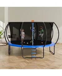 Sugift 14FT Heavy Duty Trampoline with Net Ladder and Curved Poles