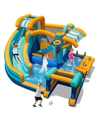 Skonyon Inflatable Water Slide Bounce House with Cannon and Games
