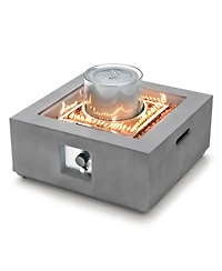 Sugift 28 Inch 50000 Btu Patio Square Propane Fire Pit with Pvc Cover