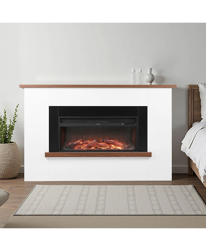 65.5" Freestanding Electric Fireplace Stove Heater with Mantel 1500W