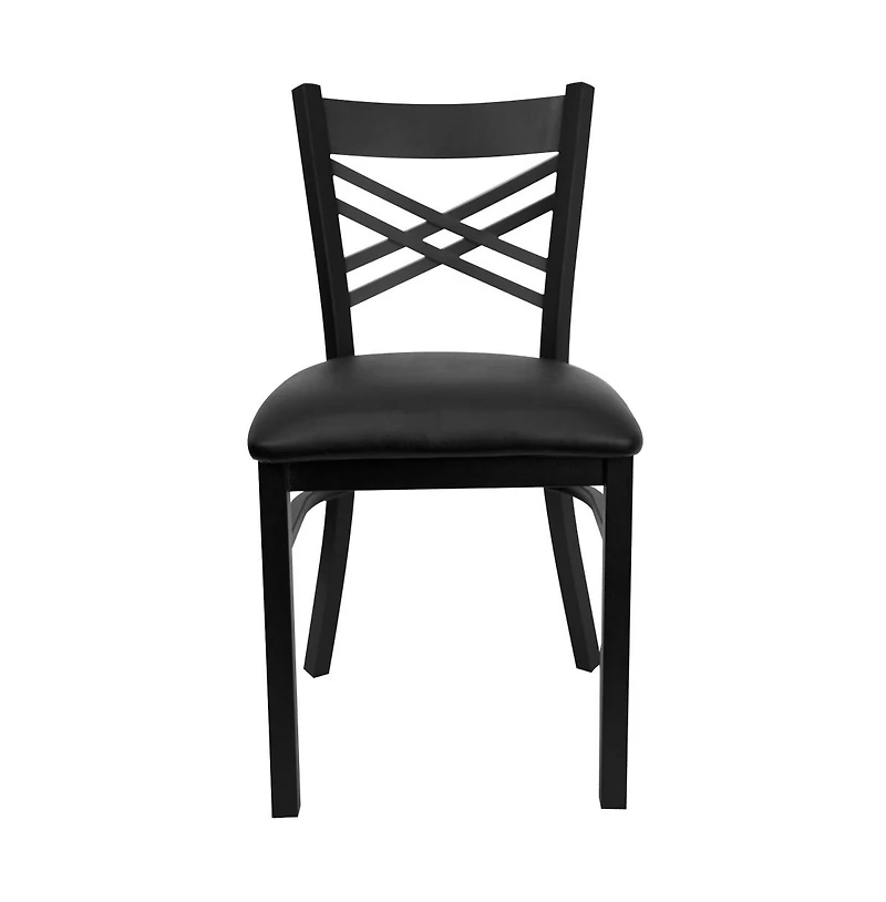 Emma+Oliver X" Back Metal Restaurant Dining Chair