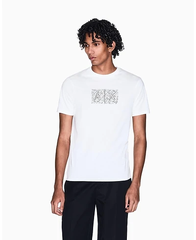 A|X Armani Exchange Men's Short Sleeve Jersey Printed Box Logo T-Shirt