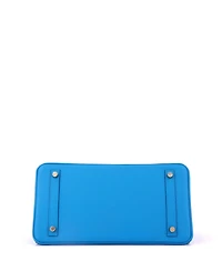 Pre-Owned HERMES Birkin 30 Handbag Blue Epsom with Gold Hardware