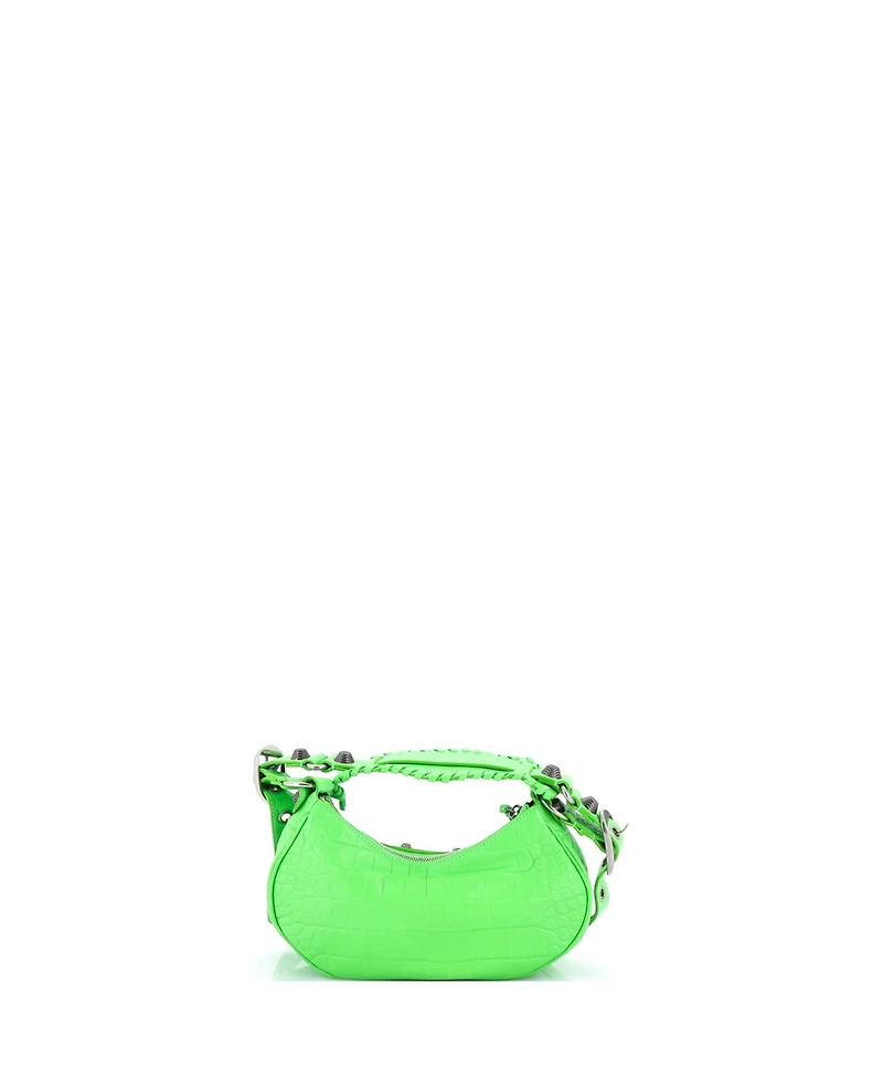 Pre-Owned Balenciaga Xs Le Cagole Giant Studs Shoulder Bag Embossed Leather