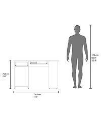 Fm Furniture Ekko Corner Computer Desk, L-Shaped Home Office Desk with Drawer, Shelves, and Cpu Space