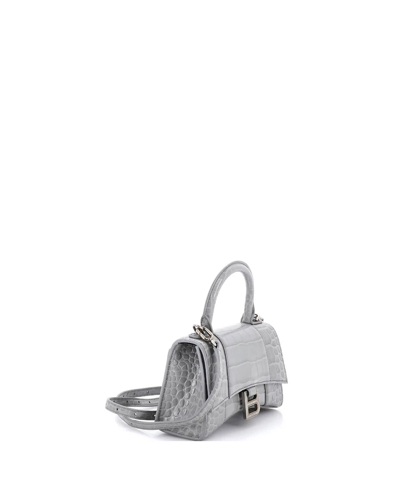 Pre-Owned Balenciaga Xs Hourglass Top Handle Bag Embossed Leather