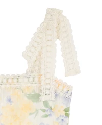 Rare Editions Girls' 7-16 Floral Crochet Lace Trim Maxi Dress