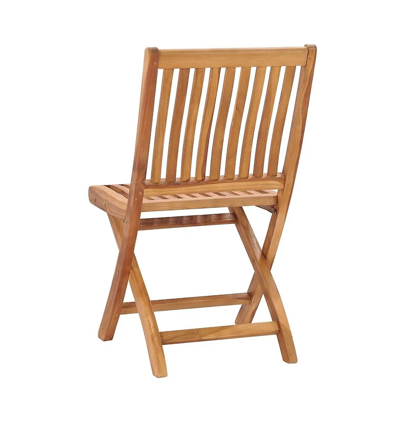 Folding Patio Chairs 2 pcs Solid Teak Wood