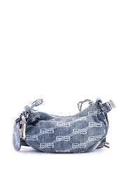 Pre-Owned Balenciaga Xs Le Cagole Giant Studs Shoulder Bag Bb Denim