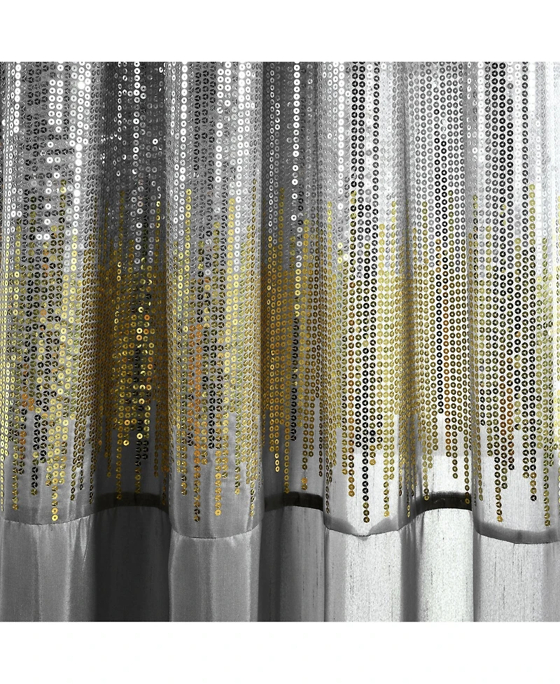 Lush Decor Night Sky Window Curtain Panel, Single 42"W x 84"L - Sequin Backdrop Curtain - Room Darkening Curtains For Bedroom - Glam Decor