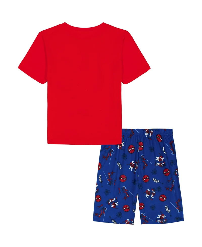 Spider-Man Boys' 4-10 T-Shirt and Shorts, 2-Piece Set