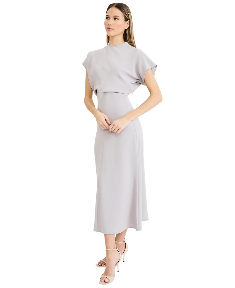 Luxely Women's Draped Dolman-Sleeve Midi Dress