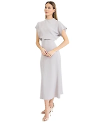 Luxely Women's Draped Dolman-Sleeve Midi Dress