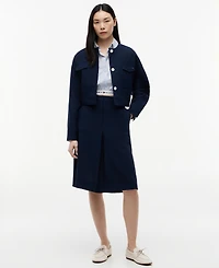 Tommy Hilfiger Women's Poplin Cropped Collared Shirt