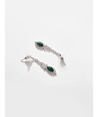 Sohi Silver Plated Designer Stone Necklace And Earring Set