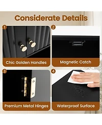 Volenca Fluted Bathroom Wall Cabinet with Open Shelf, Space-Saving Storage