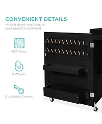 Best Choice Products Sewing Machine Table & Desk w/ Craft Storage and Trays