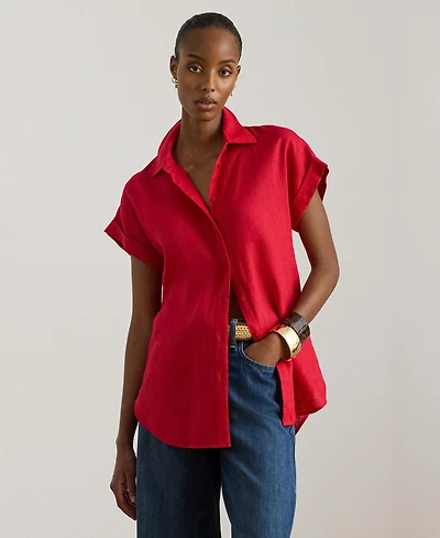 Lauren Ralph Dolman-Sleeve 100% Linen Shirt