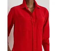 Lauren Ralph Women's Long-Sleeve Spread Collar Shirt Dress