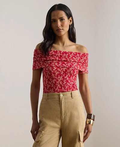Lauren Ralph Women's Floral Print Off-The-Shoulder Top