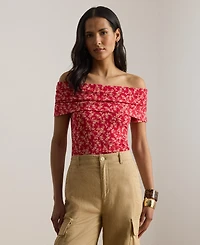 Lauren Ralph Women's Floral Print Off-The-Shoulder Top