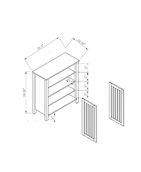 Boyel Living Shoe Cabinet with Slat Style Vented Doors Entryway Storage