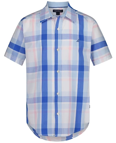 Nautica Boys' 8-20 Americana Plaid Short-Sleeve Woven Shirt