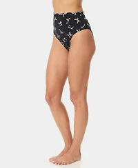 CeCe Women's Scallop Contrast High Waist Brief Bottoms