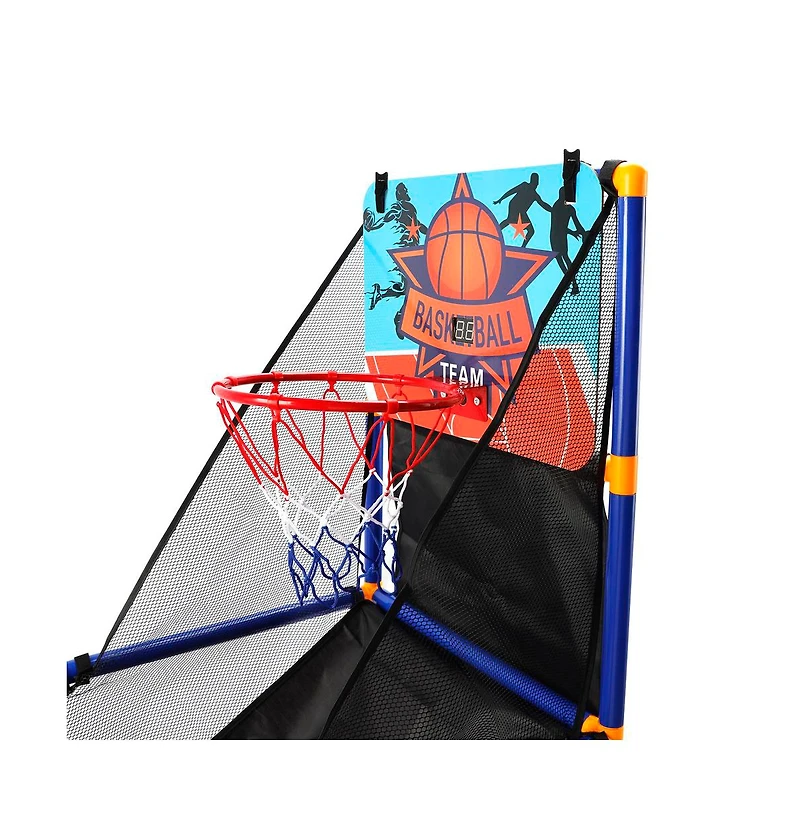 Bruce & Shark Kids 3-in-1 Sports Set - Basketball, Soccer & Hockey Game Center with Scoreboard