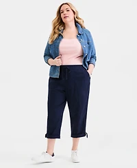 Style & Co Plus D-Ring Cuffed Capri Pants, Exclusively at Macy's