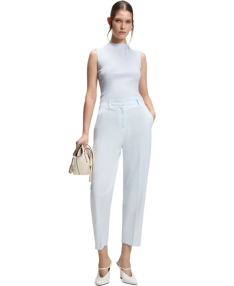 Boss by Hugo Women's Mock Neckline Ribbed-Knit Top