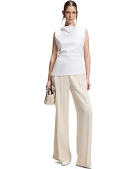 Boss by Hugo Women's Mercerized Cotton Cowl-Neck Asymmetric Top