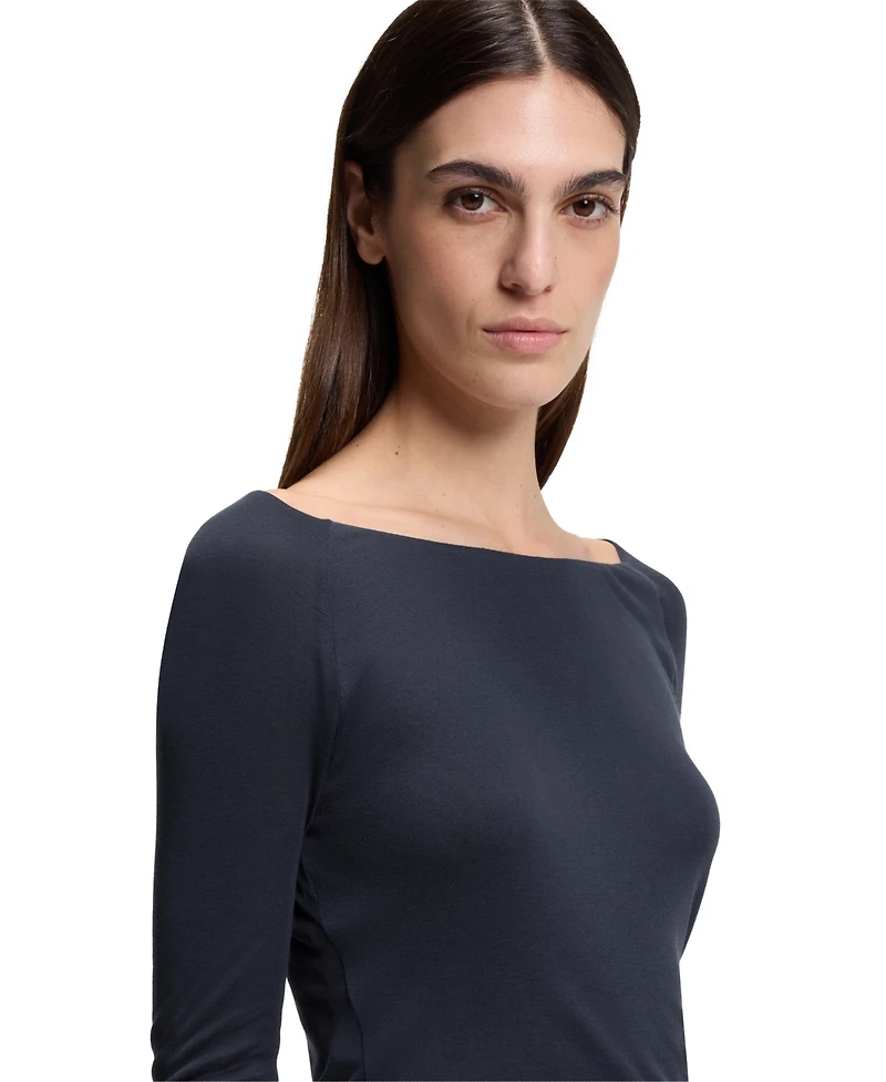 Boss by Hugo Women's Sheer Jersey Double-Layered Top
