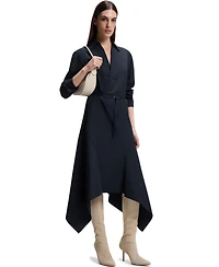Boss by Hugo Women's Cotton Poplin Belted Shirt Dress