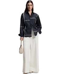 Boss by Hugo Women's Cotton Canvas Relaxed-Fit Blouse